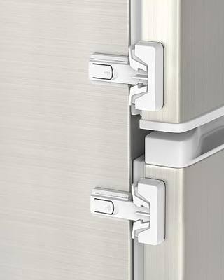 Yunkey Child Safety Fridge Lock, Auto-Lock Design, One-Hand Open & Self-Locking Close, Helps Keep Toddlers & Pets Out, 3M Strong Hold & Clean Removal | White, 2-Pack