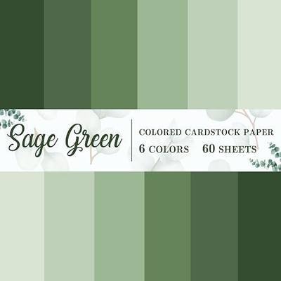 60 Sheet 8.5 x 11 Inch Sage Green Thick Paper Card Stock 6 Gradient Green Colors Cards Colored Scrapbook Paper for Prints DIY Arts Crafts Making School Office Home Supplies, 92lb