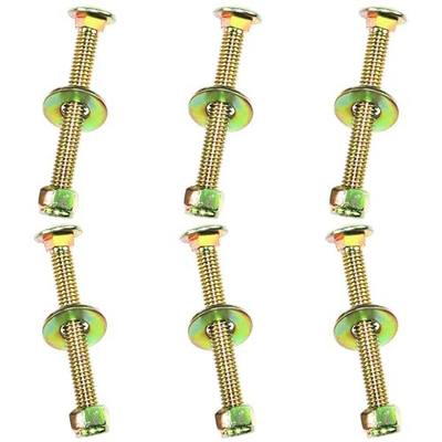 3/8" x 3" Carriage Bolt of Square Neck and Nylon Lock nut Large Size Washer Assortment Kit by Color Galvanization,Carbon Steel,Grade 2.(6pcs Pack) by metalsuberg
