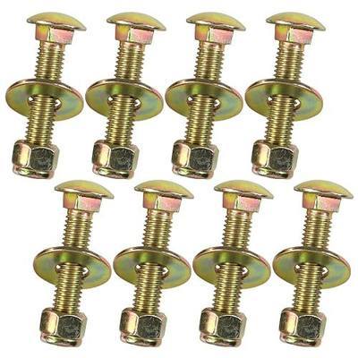 1/2" x 2-1/2" Carriage Bolt of Square Neck with Nylon Lock nut and Large Size Washer Assortment Kit by Color Galvanization,Carbon Steel,Grade 2.(8pcs Pack) by Metalsuberg