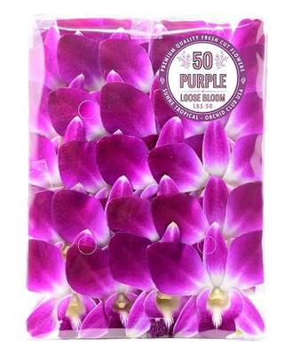 Miami Fresh Orchid Flower OrchidClub USA Sunne Tropical Loose Bloom DIY Lei, food & drink decoration (50 PURPLE)