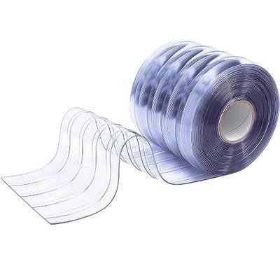 Moukeren Plastic Curtain Strips, 50 ft x 8 in Clear PVC Strip Curtain Roll, Heavy Duty Plastic Insulated Freezer Door Strips for Commercial, Walk-in Cooler, Garage, Warehouse, 0.08" Thickness