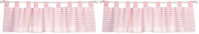Trend Lab Pink Sky Window Valance - Chevron Body, Dot Tabs, Tab Top, Pink and White, 56 in x 15 in (Pack of 2)