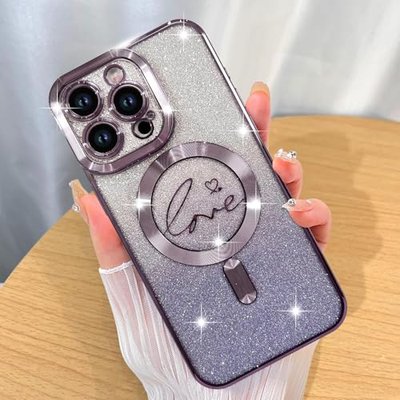 ZIYE Magnetic Case Designed for iPhone 16 Glitter Case-Purple