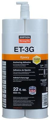 Simpson Strong-Tie ET3G22-N ET-3G 22 oz. Epoxy Adhesive Cartridge w/Nozzle and Extension