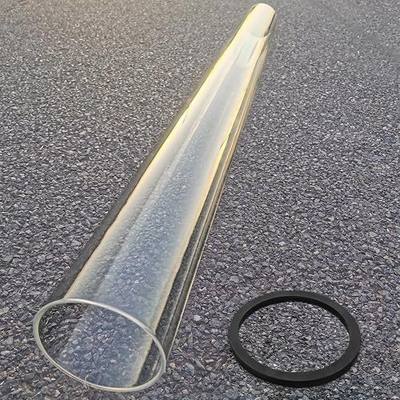 Patio Heater Glass Tube Replacement, 49.5" Tall 4" Diameter, Glass Tube Patio Heater with Ring, Fits 4-Sided Patio Heaters, Compatible with Hiland, Fire Sense, and more