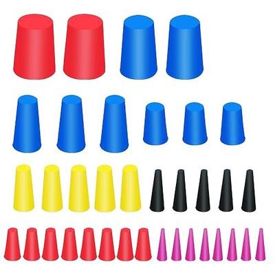 36PCS Silicone Rubber Stoppers Plugs for Holes Assorted Sizes, 1/16" to 5/8" Rubber Tapered Hole Plugs for Powder Coating, Painting Protection, Spraying