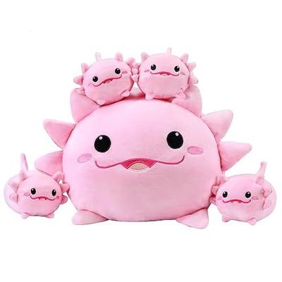 Axolotl Plush Cute Axolotl Stuffed Animal with 4 Baby Soft Pillow Valentine's, Birthday Gift for Girls Boys Kids Decor