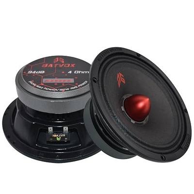 H YANKA BATVOX 6.5 Midrange Speakers Car Audio, 480 Watts 4 Ohms Bullet Design Door Speakers with Black Steel Basket, Distortion-Free Sound, Ideal for Cars, Trucks, and More. (1 Pair)