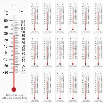 Maitys 20 Pcs Science Thermometers Mercury Free Student School Supplies Boiling Point Dual Scale Thermometers for Classroom Teaching Tools (White)