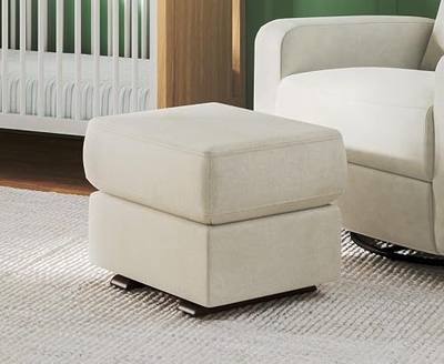 Nurture& Gliding Ottoman - Premium Ottoman Footrest for Nursery or Living Room, Features Premium, Stain-Resistant Performance Fabric in a Sleek, Smooth Glide Design. (Ivory)