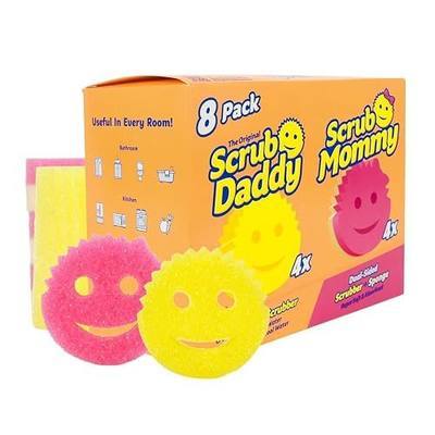 Scrub Daddy Original (4) + Scrub Mommy Kitchen Sponges (4) - Scratch-Free Dish Scrubber - Multipurpose Kitchen Cleaning Sponges - BPA Free Polymer Foam - Stain & Odor Resistant (8 Pack)