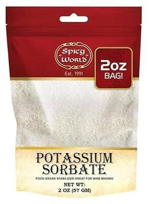 Potassium Sorbate 2 Oz - Food Grade - Great Wine Stabilizer, Preservative for Gummies, Mead, Cider - by Spicy World