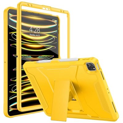 Soke Case for iPad Pro 11-inch M5/M4 (2025/2024) - Black | Built-in Screen Protector and Kickstand, Rugged Full Body Protective Cover