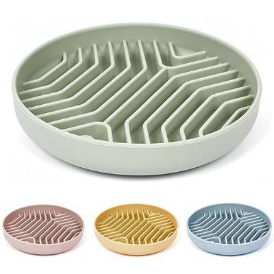Slow Feeder Dog Bowls, Puzzle Silicone Dog Feeding Bowls with Suction Cups, Anti-Choking, Non-Slip Design, Reduces Boredom, Anxiety, Ideal for Medium to Small Dogs & Cats - XAQMHSW
