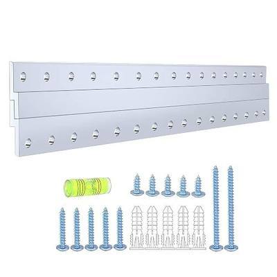 17'' French Cleat Picture Hangers, Heavy Duty Aluminum Wall Mount, Interlocking Z Bar Clips Mounting Brackets for Hanging Mirror, Whiteboard, Cabinet, Shelf, Headboard, Art (2 Pairs, Support 100 lbs)