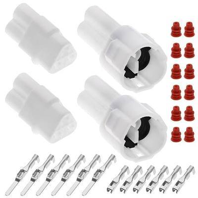 SING F LTD 2 Sets 3Pin Motorcycle Connector Kit Compatible with Sumitomo Plug Compatible with Yamaha Compatible with Kawasaki 3 Pin Way Male Female Automotive Connector