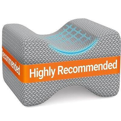 BlissTrends Memory Foam Knee Pillow, Knee Pillow for Side Sleepers, Leg Pillows for Sleeping Blood Circulation, Elevation Pillow for Spine Aligning, Sciatica, Back, Hip, Knee, Ankle Pain, Grey