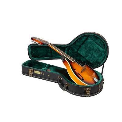 Crossrock A-style Mandolin Hardshell Case, Vintage Hardware, Sponge Lining, Metal Feet, Storage Space-Black (CRW520MABK)