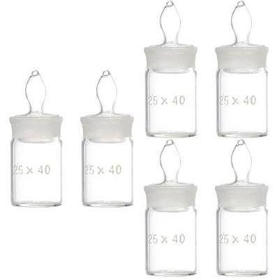 ULTECHNOVO 6 Pack Glass Weighing Bottles Flat Low Form Specific Gravity Bottles for Laboratory Equipment Accurate Measurement and Spill-Resistant Design