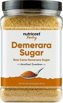 Nutricost Pantry Unrefined Demerara Sugar (4 Pound Bottle) :: Great for Baking, Cooking, Tea, Coffee, Etc. | Raw Cane Demerara Sugar with Zero Additives | Great for Baking, Cooking, Tea, Coffee, Zero Additives