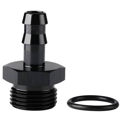 10AN -10 ORB Male to 3/8 Hose Barb Straight Fitting Adapter Aluminum Black