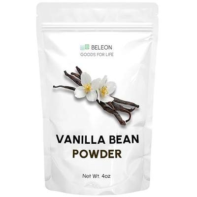 Bourbon Vanilla Bean Powder 4 oz - Pure Vanilla Beans, Additional Flavoring for Baking, Ice Cream, Coffee
