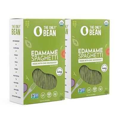The Only Bean - High Protein Pasta Edamame Spaghetti Noodles - Gluten Free Pasta, Low Carb Pasta Organic, Keto, Low Carb Noodles, Protein Noodles, Healthy, Certified USDA Organic, 8oz (Pack of 2)