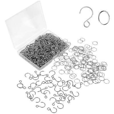 200PCS Stainless Steel Split Rings Connectors and Crystal Curtain S Shape Hooks for Chandelier,Suncatchers,Christmas Ornament Hooks