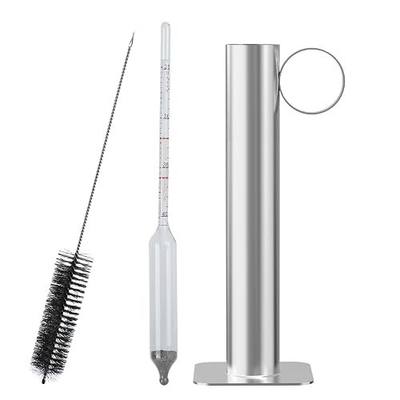 Maple Syrup Hydrometer Test Cup Kit, Stainless Steel Syrup Tester | Measures Sugar Content Accurate Reading Easy to Use Maple Syrup Supplies with Cleaning Brush
