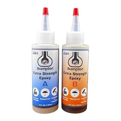 Brampton Extra Strength Epoxy, 20-Minute Work Life, Waterproof 2-Part Epoxy Glue Kit for Tile, Metal, Ceramic, Glass, Wood, Stone, Strong Bonding, Sandable, Paintable Resin, Easy 1:1 Mix, 8 oz