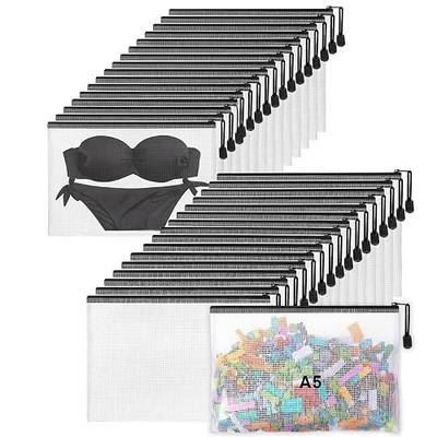 Jetec 32 Pcs Mesh Zipper Bags Bikini Organizer,Black,9 x 7 Inch