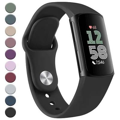 Meliya Band Compatible with Fitbit Charge 6 Bands/Fitbit Charge 5 Bands Women Men, Soft Silicone Adjustable Waterproof Sport Replacement Wristbands Strap for Fitbit Charge 6/Charge 5 Fitness Tracker