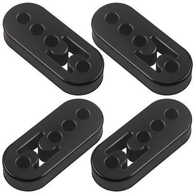 Rubber Exhaust Hanger 4 Pack, 4 Holes Adjustable Muffler Hanger, Universal Muffler Exhaust System, Insulator Bushing Mount, Weather-Proof High Density Tail Pipe Hanger