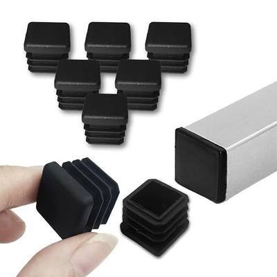 32 Pcs Square Tubing End Caps Plastic End Caps, 3/4 Inch | Insert Finishing Plug for Chair Legs, Pipe Post, Table Legs (Black, 19x19mm)