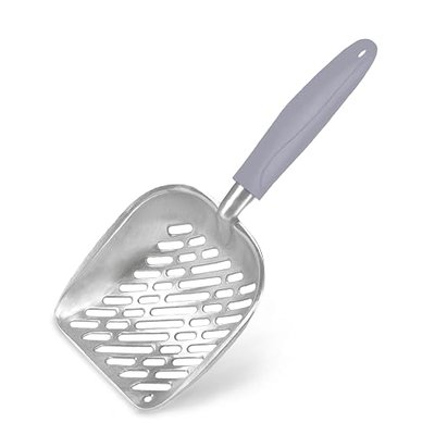 SunGrow Cat Litter Scoop, Life Transforming Cat Scooper, Reduces Hand Fatigue, Saves Clear Litter, Use with Small Litter Type, Makes Scooping Faster and Easier, Gray, 1 pc