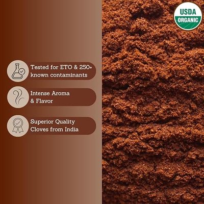 Tribal Trail Organic Ground Cloves Powder | 4.02 oz | USDA Organic & Non-GMO | Ethically Sourced from South India | Recyclable Kraft Bags | Best for Cooking, Smoothies & Baked goods