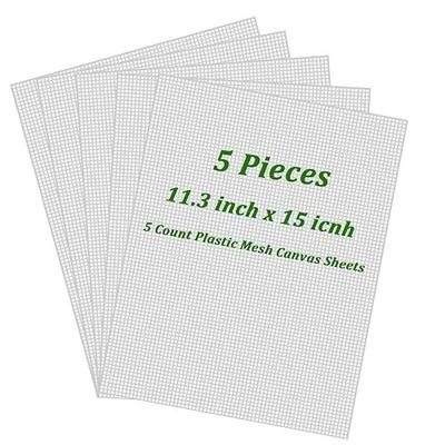 5PCS Plastic Canvas Sheets 15x11.3 inch, 5 Count Plastic Canvas Mesh Sheets, Eye Mesh for Embroidery Crafting, Knit, Crochet DIY Projects - Needlepoint Canva Sheet