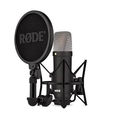 RØDE NT1 Signature Series Large-Diaphragm Condenser Microphone with Shock Mount, Pop Filter and XLR Cable for Music Production, Vocal Recording, Streaming and Podcasting (Black) | Includes SM6 Shock Mount with Pop Filter, 6m Xlr Cable, Large-Diaphragm Cardioid Condenser, 4 Dba Self-Noise, 142 Db Spl