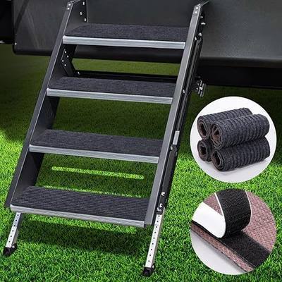 RV Step Covers 4 Pack 24" Wide x 7.5" Deep Camper Step Covers | Non Slip RV Stair Treads, For Travel Trailers, Mobile Home, Motorhome, Gray