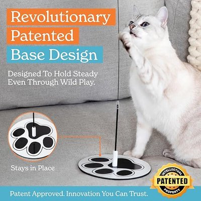 18-Piece Interactive Cat Toys for Indoor Cats, Cat Stuff Heavy Duty Self-Holding Floor Base & Suction Cup - Durable Feather Wand Bird Simulation Self Play Kitten Toys for Bored Adult Cats Juguete Gato
