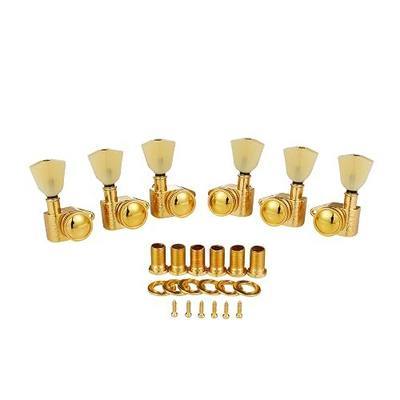 KAISH Gold 3+3 Locking Tuners 21:1 Locking Tuning Machines Locking Tuning keys with Vintage Keystone Buttons for USA LP/Les Paul/SG/ES/Acoustic Guitars