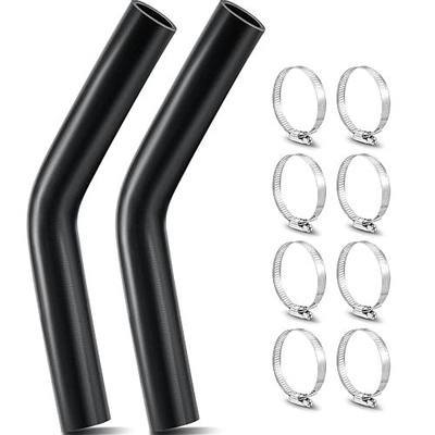 Frienda 2 Pcs Gasoline Fuel Filler Neck Hose with 8 Clamp Set 1 1/2 Inches Inside Diameter, 15 7/8 Inch Length Reinforced Gas Tank Fuel Filler Hose(45 Degree, 1 1/2 Inch)