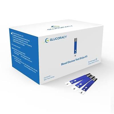 Glucoracy 300 Counts G-425-2/G-425 Blood Glucose Test Strips | Only Works with Glucoracy Blood Sugar Monitor, Self Diabetes Blood Glucose Home Meter, 6 Vials 50 Pieces Per Vial