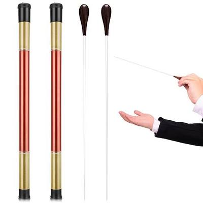 2 Pcs 15 Inch Music Conducting Baton with Case Conductor Baton Orchestra Rosewood Handle Music Conductor Batons Lightweight Choir Director Batons for Choral Concert(Black)