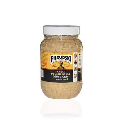 Pilsudski Polish Style Mustard with Horseradish, All Natural, Vegan, 9oz Jar