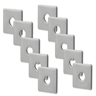 M6 Square Bearing Plate Washer, 0.26"(ID) x0.79"x0.79"x0.06" | 10pcs, 304 Stainless Steel, Flat Pad Spacer Gasket, Heavy Duty, Hardware Fastener