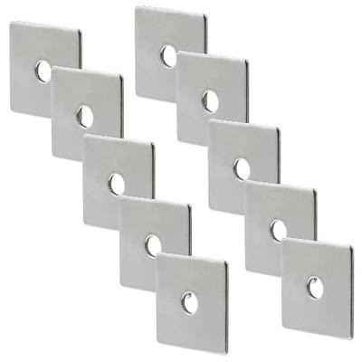 M4 Square Bearing Plate Washer, 0.18"(ID) x0.79"x0.79"x0.04" | 10pcs, 304 Stainless Steel, Flat Pad Spacer Gasket, Heavy Duty, Hardware Fastener