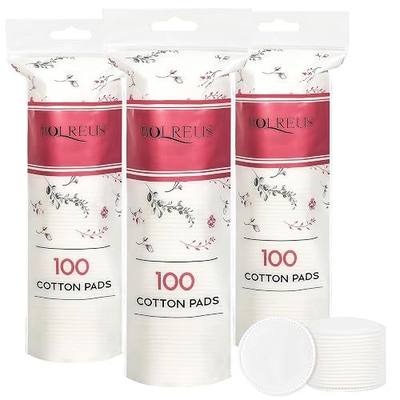 Premium Cotton Rounds for Face (300 Count)- Hypoallergenic, Lint-Free Makeup Remover Pads | 100% Pure Cotton,Travel-Ready, Portable High-End Cotton Pads