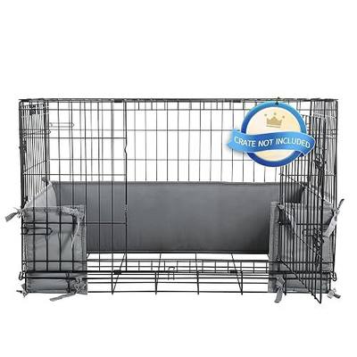 Hombys Dog Crate Bumper with Ties - Soft Crate Accessory (Do Not Include Cage) (Dark Grey, 36"x22")